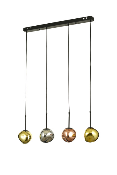 Avizemoda Rainbow 4 lü Yemek Masası Üstü Asimetrik Camlı Dekor İçin Modern Sa...