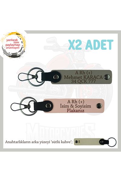 miawiki Name Plate and a Rh (+) Blood Group Written X2 Keychain Set, Yavruağzı-Ash Grey-Sk, Special for Master Driver