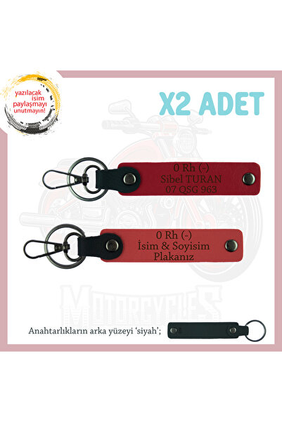 Miaju Custom Name Plate and 0 Rh (-) Blood Type Lettering Leather X2 Keychain...