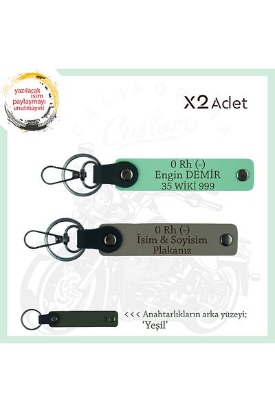 Miaju For Speed Lovers Gift X2 Keychain with Name Plate and 0 Rh (-) Blood Type Lettering, Ash Grey-Green-Ysl