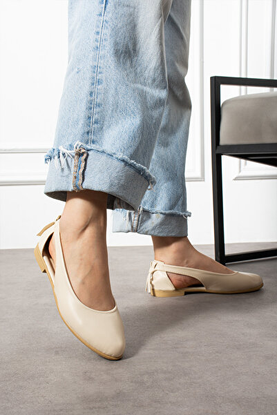 SWORD Women's Bow Detailed Ballerina Shoes - Mother's Shoes - Casual Shoes - Skin Ballerinas