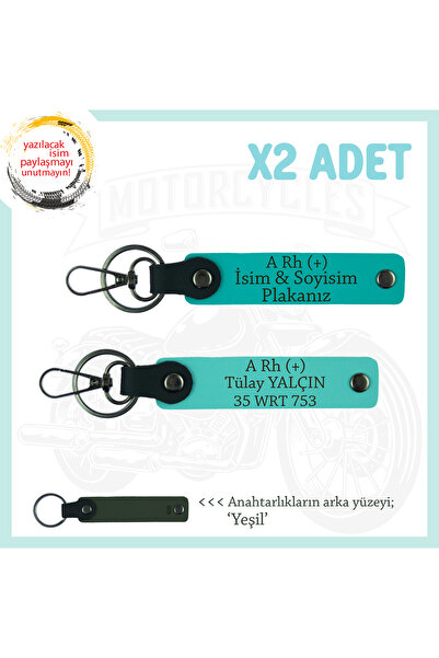 Miaju Gift for Motorcycle Groups Name Plate, A+ Blood Group Written X2 Keycha...