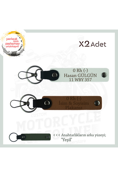 Miaju Custom Name Plate for Motorists, Personalized X2 Keychain with 0(-) Blo...