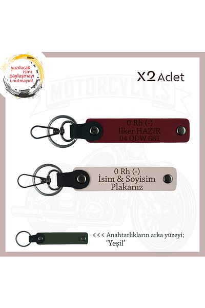 miawiki Motorcycle Keychain with Name Plate and 0 Rh (-) Blood Group Written, Powder-Burgundy-Ysl, Special for Biker Style