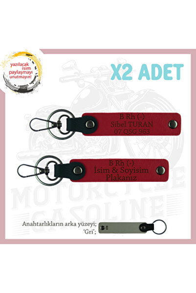 Asortishey Name Plate and B Rh - Blood Type Written Gift Keychain Set, Red-Gr...