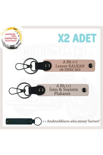 miawiki Name Plate and a Rh (+) Blood Group Written X2 Keychain Set, Yavruağzı-Pudra-Laci, Special for Speed Lovers