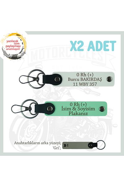 miawiki Set, Green-White-Gr, Special Name Plate for Speed Freaks 0 Rh (+) Blood Group Written Leather X2 Keychain