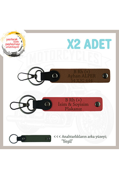 Miaju Biker Style Custom Name Plate and B Rh (+) Blood Type Lettering X2 Keyc...