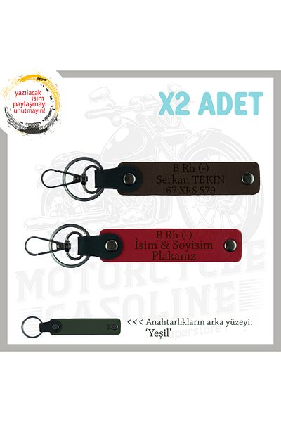 Miaju Gift Keychain for Motorcycle Lovers with Name Plate and B Rh (-) Blood Type Written, Red-White-Ysl