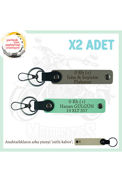Miaju For Speed Lovers, X2 Keychain with Name Plate and 0 Rh (+) Blood Type L...