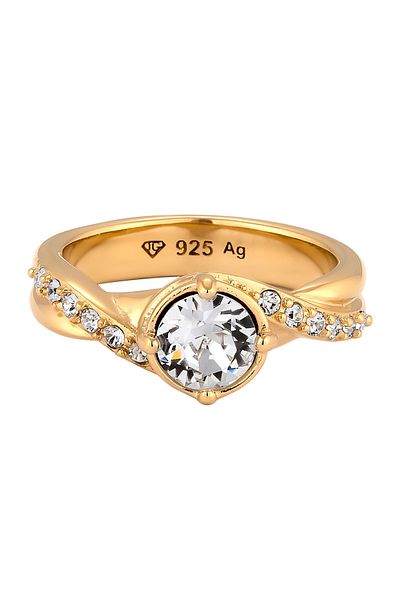 ELLI Ring Ring mit Steinen Damen Glaskristalle Xiriusschliff Xilionschliff Weiß 925 Sterling Silber Abendwe