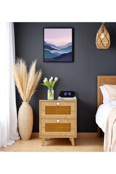 FLORADESİGN Bali Bohem Jüt 2 Çekmeceli Komodin