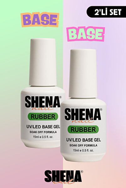 Shena 2li Kat Seti Rubber Base Coat 15 ml - Kalıcı Oje & Protez Tırnak Alt Ka...