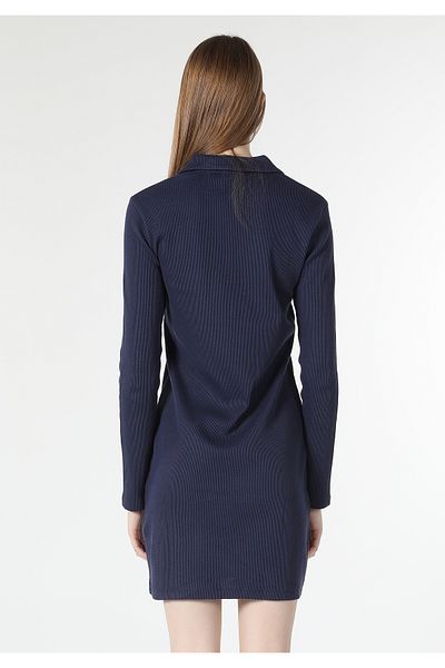 Colin's Regular Fit Straight Women's Navy Blue Long Sleeve Dress