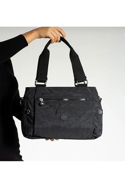 DUOMİNO Duomino Clinker Multi-Pocket Αδιάβροχη Μαύρη τσάντα ώμου / Τσάντα ώμου