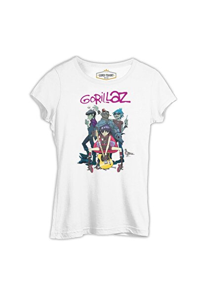 Lord T-Shirt Gorillaz - Band Beyaz Kadın Tshirt