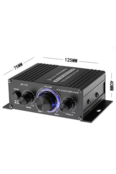 Choice AK170 Mini Digital Power Audio Car Amplifier Blue Light Stereo Audio Amplifier for Home Theater C...