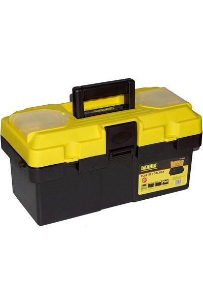 COOYA Plastic Tool Box with Handle, Portable Tool Case with Locking Lid, Tool Storage Organizer