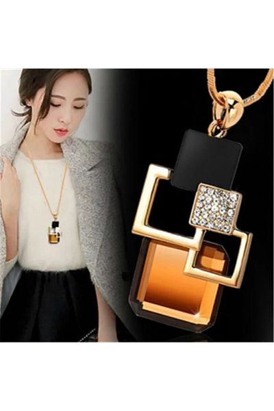 Choice BN52 Fashion Women Collier Femme Crystal Gray Blue Color Geometric Statement Colar Long Necklaces&Pe