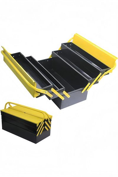 COOYA Foldable multi-layer iron tool box, portable, with handle, suitable for tool storage