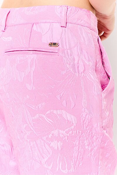 Scotch & Soda Women Slim Fit Floral Print Straight Leg Pants, Pink