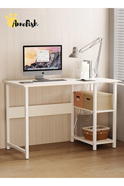 AnneFish طاولة مكتب 100*50*76 سم، طاولة كمبيوتر للدراسة المنزلية، محطة عمل، م...