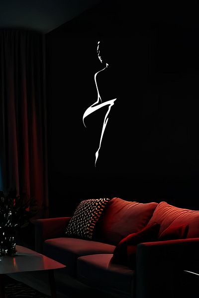 Angels Passion Πίνακας τοίχου από πλεξιγκλάς με αντανακλαστική γυναικεία φιγούρα