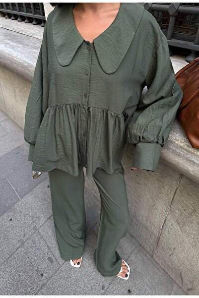 Ekim Store Костюм з дитячим комірцем в клітинку великого розміру