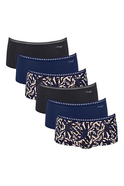 SLOGGI Damen Pantys, 6er Pack - GO Crush Short C6P, Unterhose, Stretch-Baumwolle