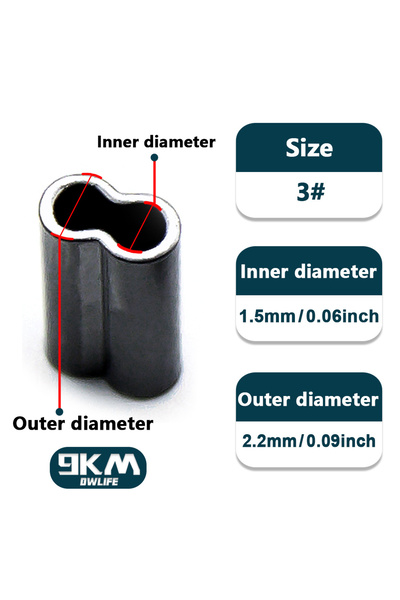 Choice أنبوب مزدوج مقاس 3 9 كم 50 قطعة أكمام ضغط الصيد أنبوب سلكي صيد برميل و...