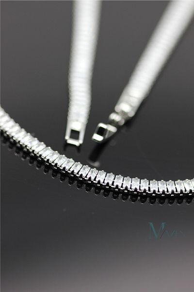 MAZEN 316L Steel Elegant Waterway Necklace (with Small Stone)