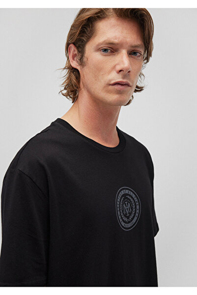 Mavi Tištěné logo těsnění - černé tričko volného střihu 0612312 -900