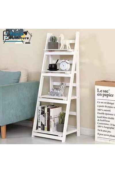 PixelsFurniture Pixel Furniture 4-Tier Foldable Wooden Ladder Rack, Multi-Purpose