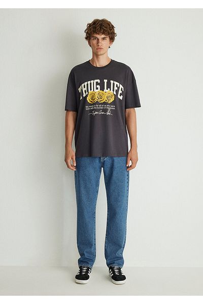 Mavi Μπλουζάκι Anthracite Tupac Printed Oversize - 0612295 -70087