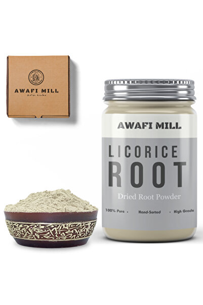 AWAFI MILL مسحوق جذر عرق السوس | عرق السوس غلابرا - زجاجة ١٠٠ غرام / ٣.٥ أونصة