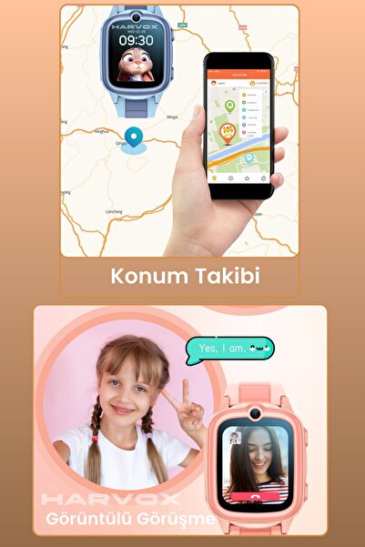 PİNK İTHALAT Sim Kartlı DH9 Akıllı Çocuk Saati Konum-Arama-Kamera-4G Sim Desteği-Video Özellikli