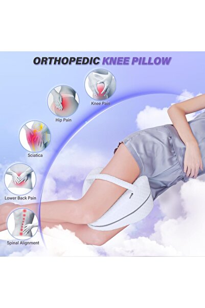 COOYA Knee Pillow for Side Sleepers,with Adjustable Strap,Memroy Foam,Leg Elevation,for Sciatica Relief