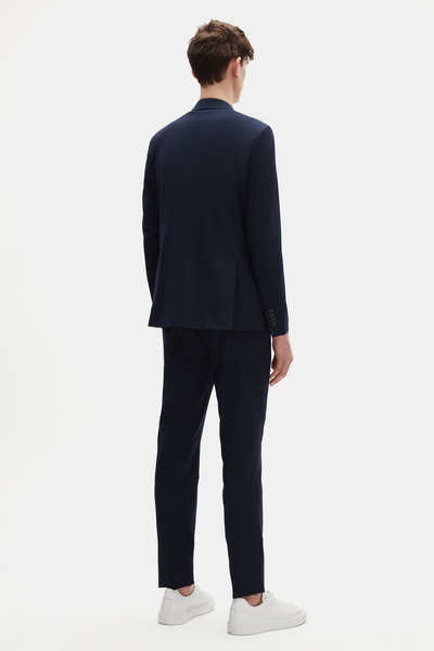 Tween Slim Fit Lacivert Düz Yünlü Bi Stretch Takim Elbise