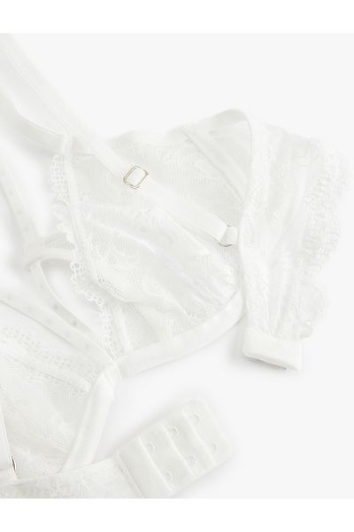Koton Transparent Stone Detailed Underwire Lace Bra