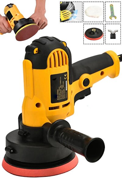 MOONSHOP Alman Seri Tam Profesyonel 15 Parça Set 125 Mm Zımpara Araba Pasta Cila Polisaj Makinesi...