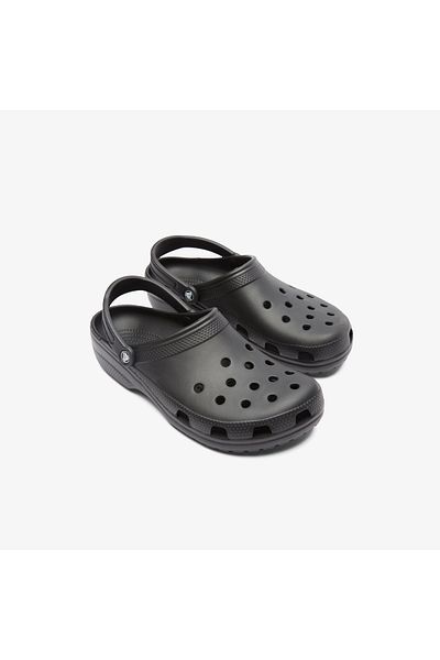 Crocs Унисекс чехли с лого на марката, удобни за ежедневна употреба, черни, 10001-001