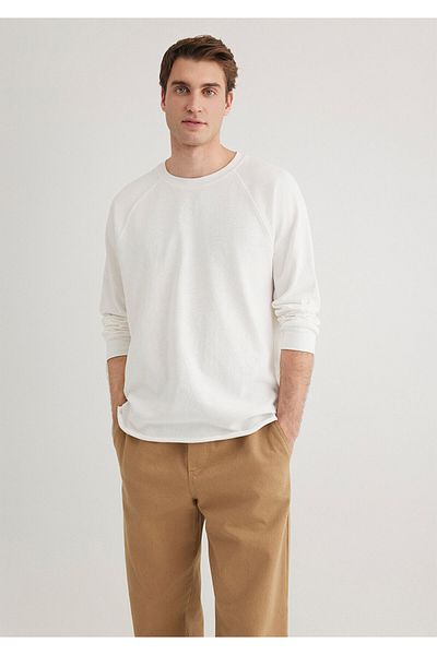 Mavi Weißes Langarm-T-Shirt mit normaler Passform / normaler Passform 0612510 -70057