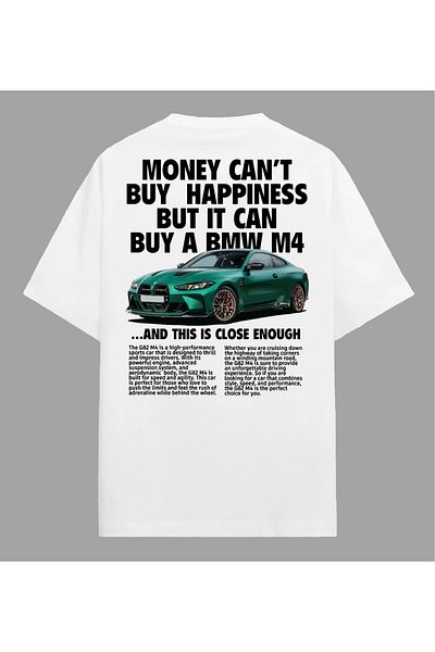 Edizen Tricou Bmw M4 G82 Competition Unisex Oversize 100% Bumbac Alb