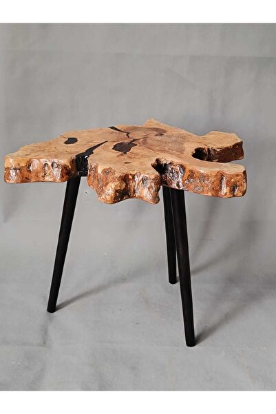 MbkWood Doğal Ahşap Zeytin Ağacı Yan Sehpa