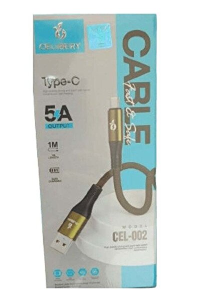 celibery Super Fast USB To Type-C Data Charging Cable Black