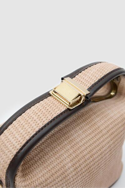 Shule Bags Hobo Straw Crossbody táska bézs