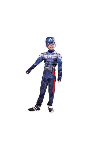 Depox Costum de carnaval cu mușchi de căpitan America, Marvel, 3-5 ani, 100-110 cm