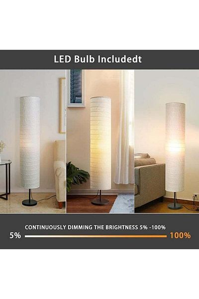 COOYA Antique Floor Lamp, Linen Lampshade, Create a Warm Home, Suitable for Living Room/Bedroom/Study