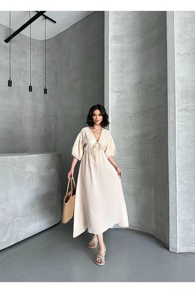 Ekim Store Μουσουλμανικό φαρδύ μακρύ φόρεμα με κορδόνια