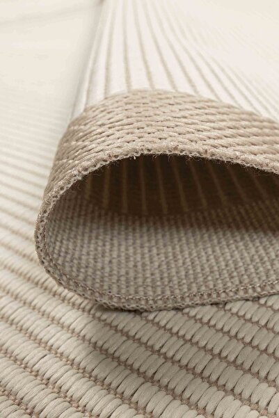 ARTLOOP Bej Sisal Modeli Yıkanabilir Kaymaz Halı Mutfak Halısı Yolluk Salon Halısı ALS 05